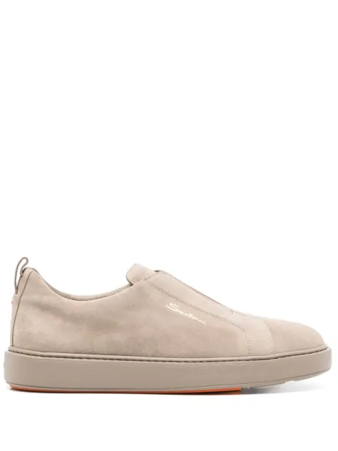 Santoni suede slip-on sneakers Neutrals MBCD21995TARTSEYM45