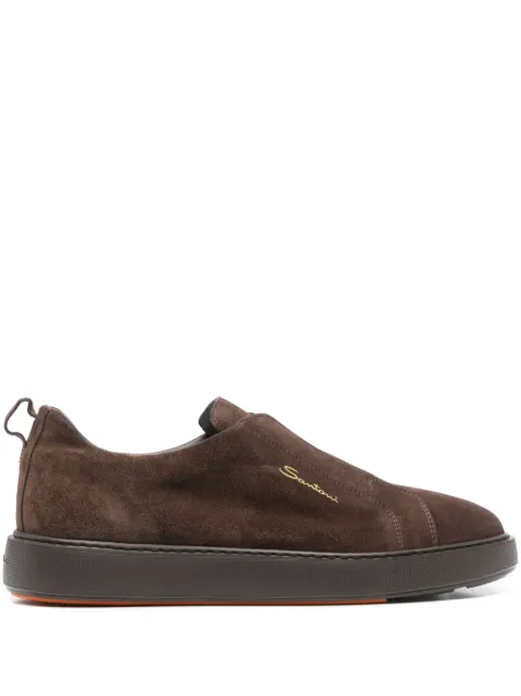 Santoni suede slip-on sneakers Brown MBCD21995SMOTSEYT50