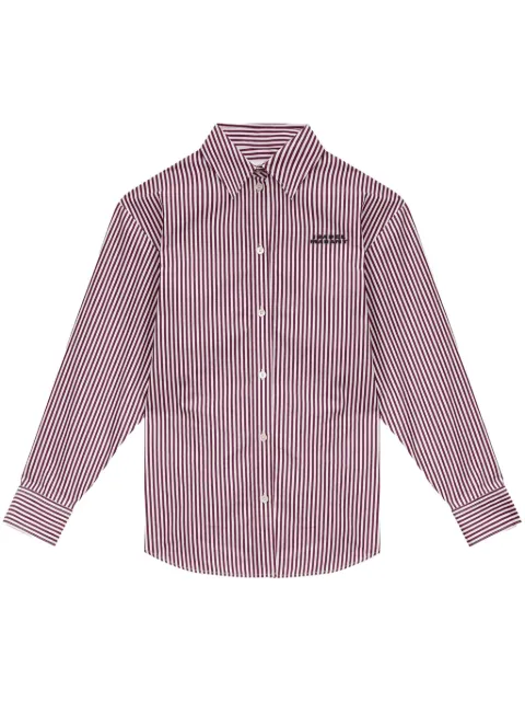 ISABEL MARANT Fabriza striped silk blend shirt Red CH0177FAB1I01I