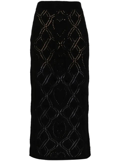 TWINSET pointelle-knit skirt Black 242TP3453