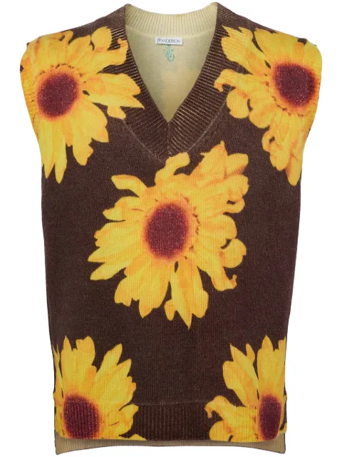 JW Anderson knitted printed vest Brown KW1305YN0008