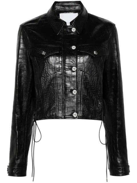 Rabanne crocodile-embossed leather jacket Black 24AFVE173MU0003