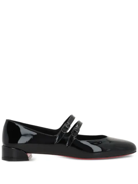 Christian Louboutin Sweet Jane double-strap patent-leather ballet flats Black 3240418B439