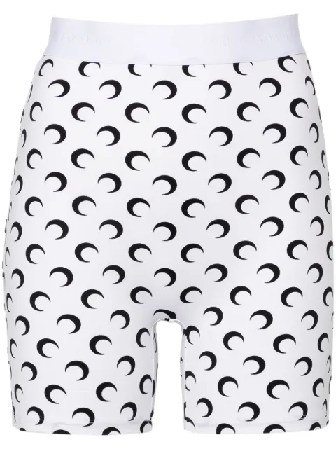 Marine Serre recycled moon jersey mini shorts White WSH007ACJER0001