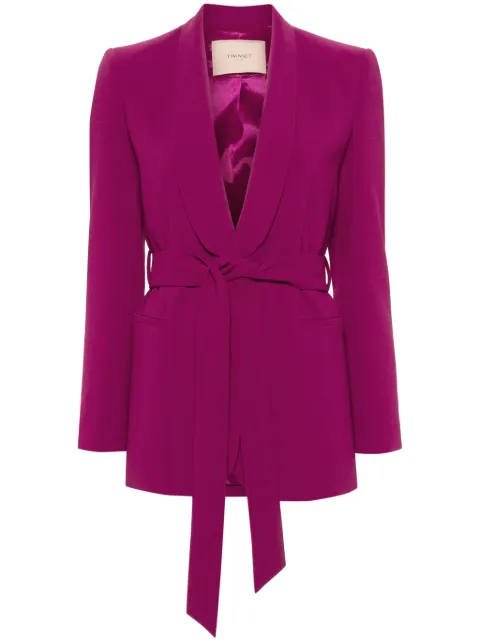 TWINSET Oval T chain belted blazer Pink 242TP2086