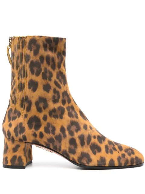 Aquazzura 50mm animal-print boots Brown SHOMIDB0ANS
