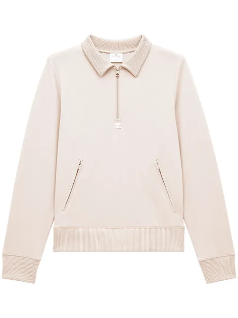 Courrèges zipped polo shirt Neutrals 124JVE063JS0091