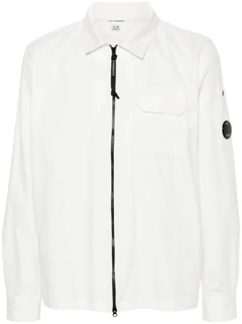C.P. Company zip-up gabardine overshirt White 18CMOS124A110143G