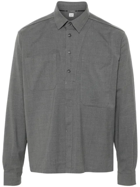 C.P. Company logo-embroidered shirt Grey 17CMSH280A006639W