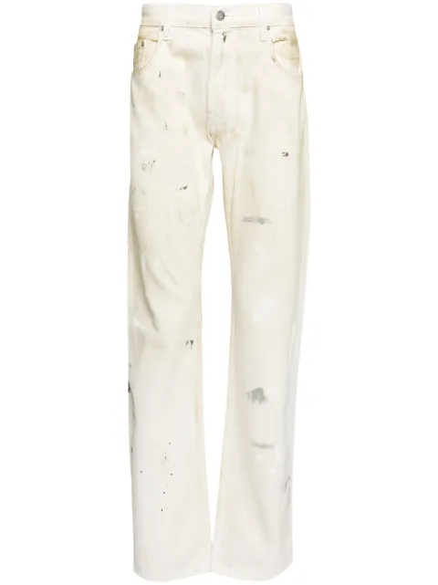 Helmut Lang painted low-rise jeans Neutrals O05DM201