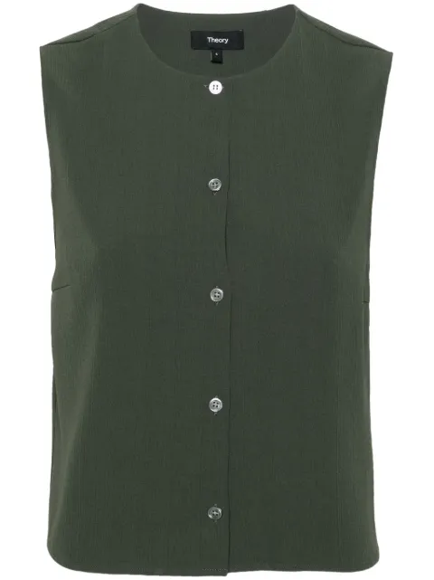 Theory striped crepe vest Green O0509506