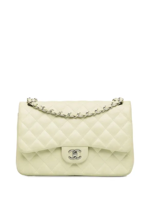 CHANEL Pre-Owned 2010-2011 Jumbo Classic Caviar Double Flap shoulder bag White XOVNOL16HMSK55ZL