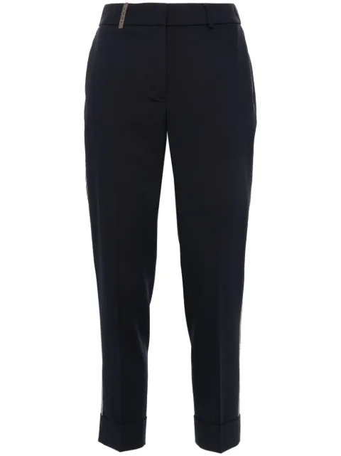 Peserico bead-embellished trousers Blue A0475302661