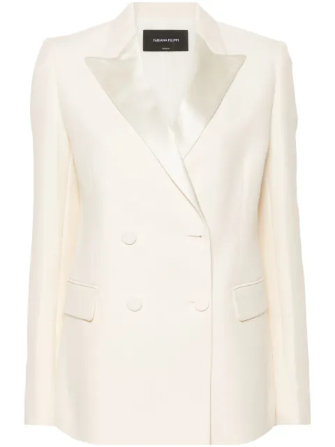 Fabiana Filippi double-breasted crepe blazer Neutrals GCD214F178I9140000
