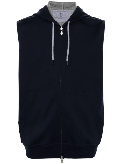 Brunello Cucinelli sleeveless hoodie Blue MM8319079GC1265