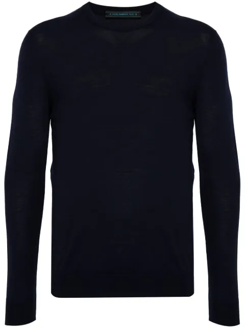 Kiton crew-neck long-sleeve sweater Blue UMK0863K4009