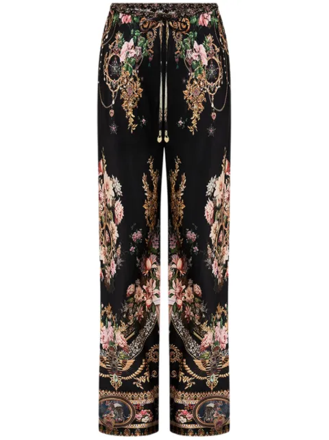 Camilla graphic-print trousers Black 32927