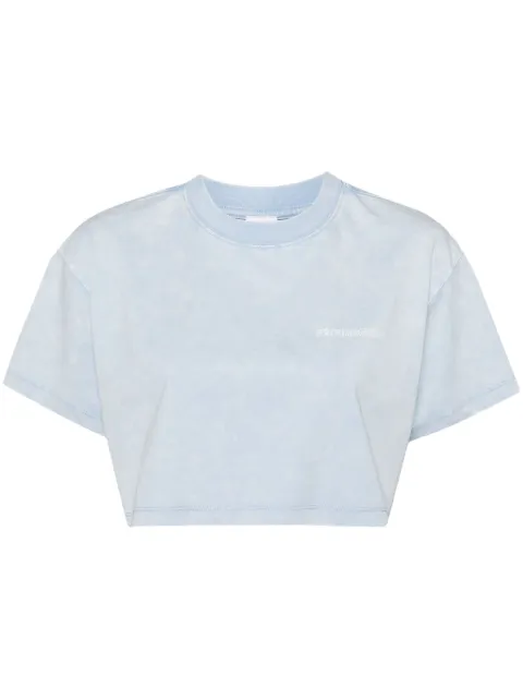Ground Zero logo-print cropped T-shirt Blue GZOTEYW000540BLX