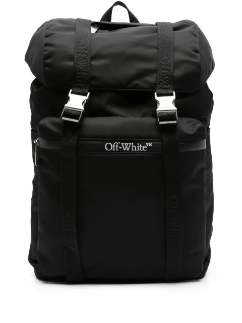 Off-White logo-print backpack Black OMNB111C99FAB0011000