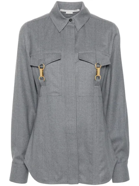 Stella McCartney clasp-embellished wool shirt Grey 6201203CU703