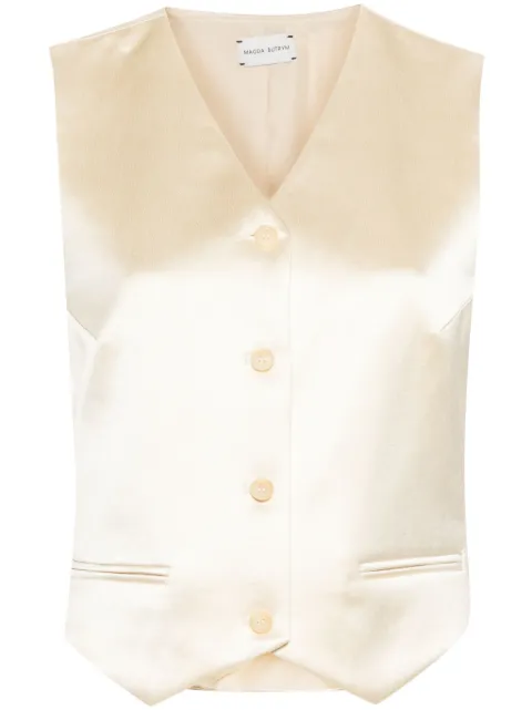 Magda Butrym silk waistcoat Neutrals SS24VEST01