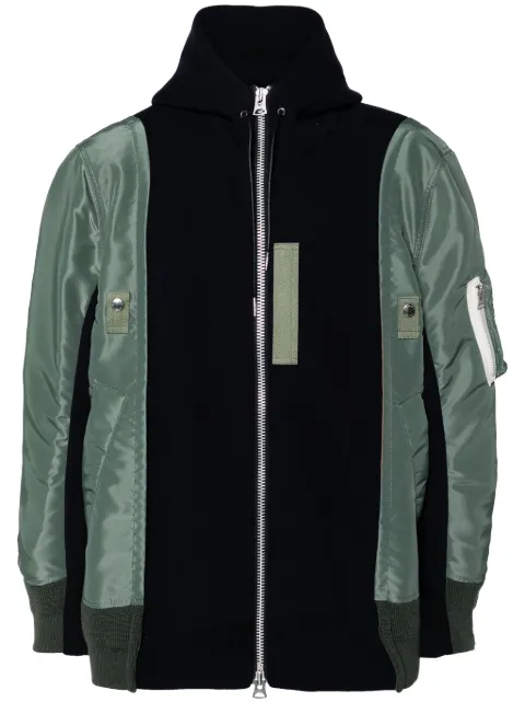 sacai twill hoodie Green 2403454M