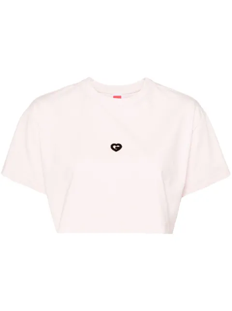 Ground Zero logo-appliqué cropped T-shirt Pink GZOTEYW000530PKX