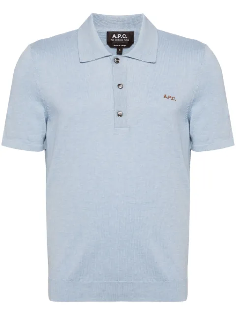 A.P.C. logo-embroidered polo shirt Blue COGDKH23326