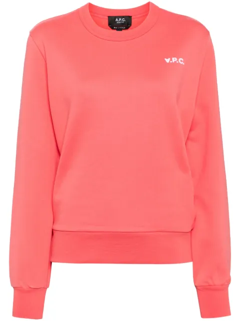 A.P.C. logo-print cotton sweatshirt Pink COHBRF27918