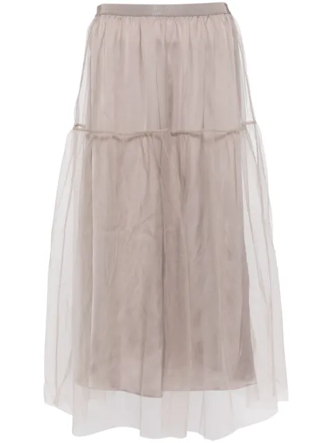 JNBY A-line tulle midi skirt Grey 5O7D13610