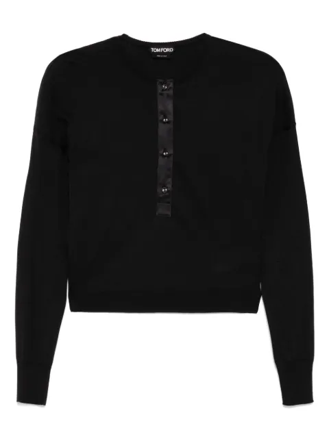 TOM FORD drop-shoulder Tops Black MAK1366YAX815