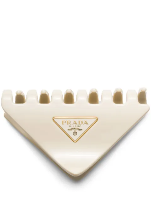 Prada logo-appliqué claw clip Neutrals 1IF1752CN4