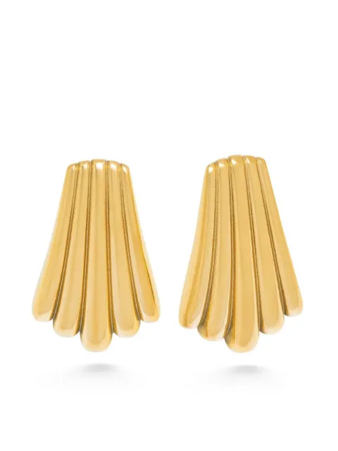 Nialaya Jewelry Calico Shell earrings Gold WEAR043