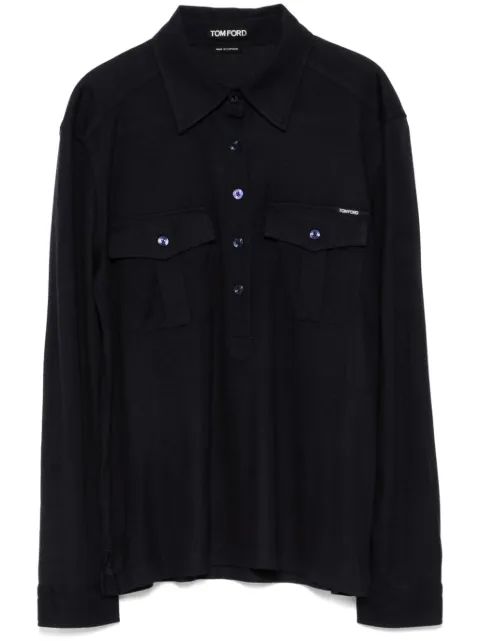 TOM FORD military shirt Blue TSJ586JEX142
