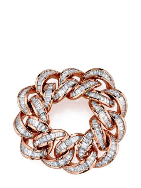 SHAY 18kt white gold Essential Link diamond ring Pink SR99