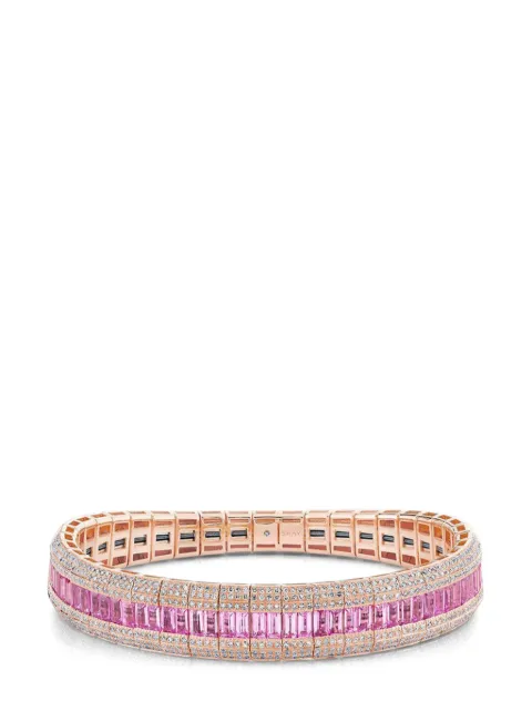 SHAY 18CT rose gold scales diamond and sapphire bracelet Pink SB282107152