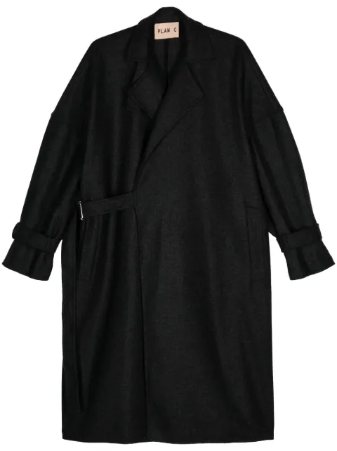 Plan C wrap-design coat Grey CSCAF51D00TW047