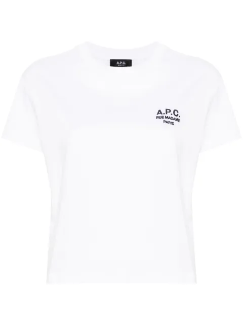 A.P.C. logo-embroidered cotton T-shirt White COHBMF26389