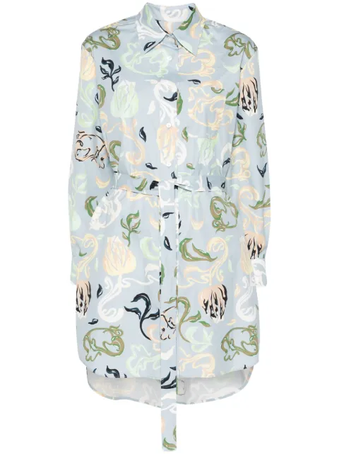 Lanvin floral-print mini dress Blue RWDR00405949E24