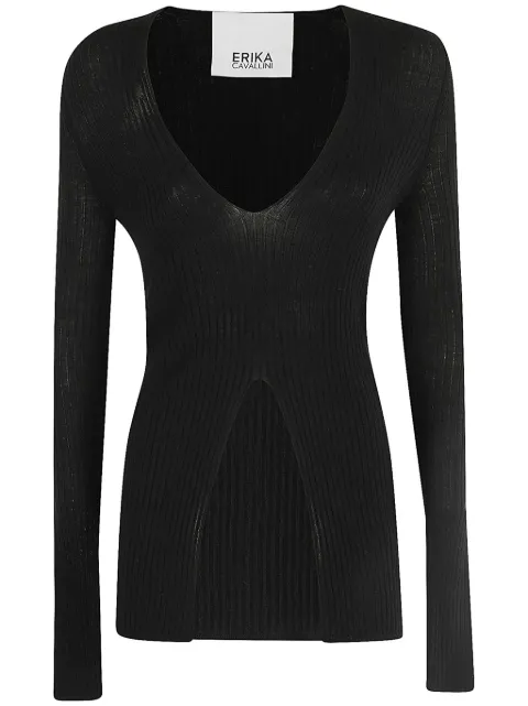 Erika Cavallini virgin wool jumper Black P4WA10095