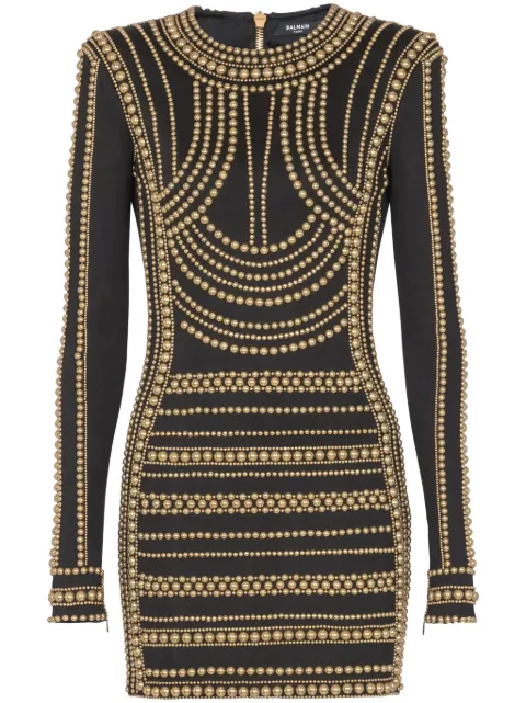 Balmain bead-embroidered dress Black DFAR9346PC53