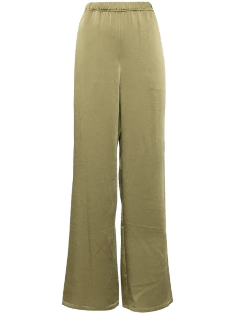 Vince satin-finish straight trousers Green V048822342