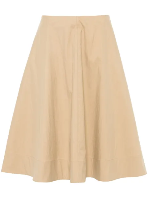 KHAITE Renta twill midi skirt Neutrals 4123186963
