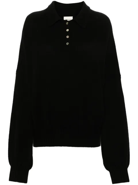 KHAITE Rene cashmere blend polo jumper Black 9615615200