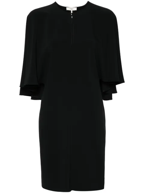 Chloé draped-detail cady mini dress Black CH24ARO20033