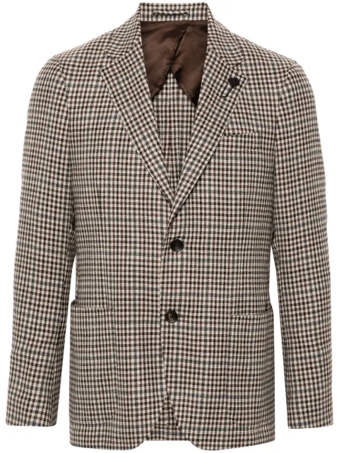 Lardini brooch-detail blazer Brown IV528AEIVSF63519