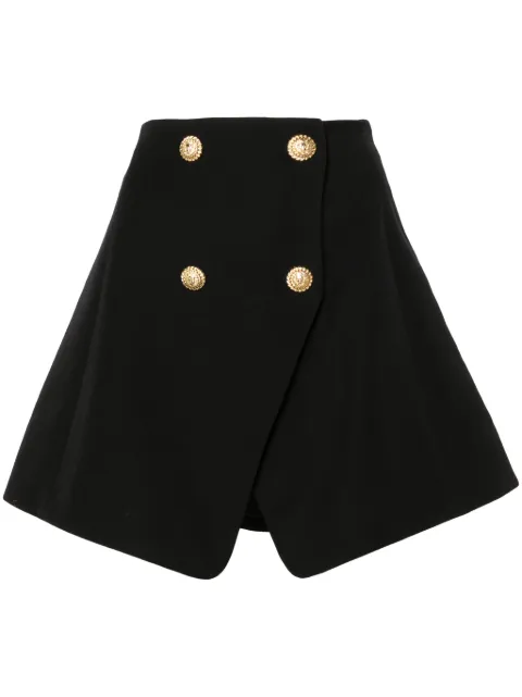 Balmain virgin wool mini skirt Black DF1LA501WC09