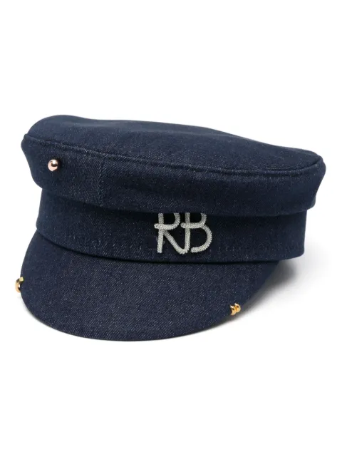 Ruslan Baginskiy Piercing-detailed baker boy cap Blue KPC077JNSPRSSIRB