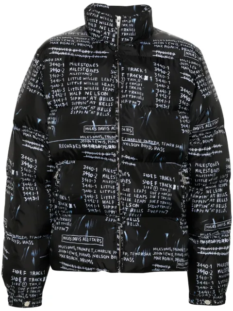 MISBHV x Jean-Michel Basquiat Discography puffer jacket Black 122U402B