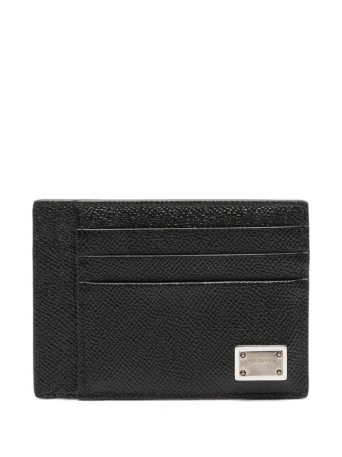 Dolce & Gabbana Dauphine-print leather card holder Black BP3325AG219